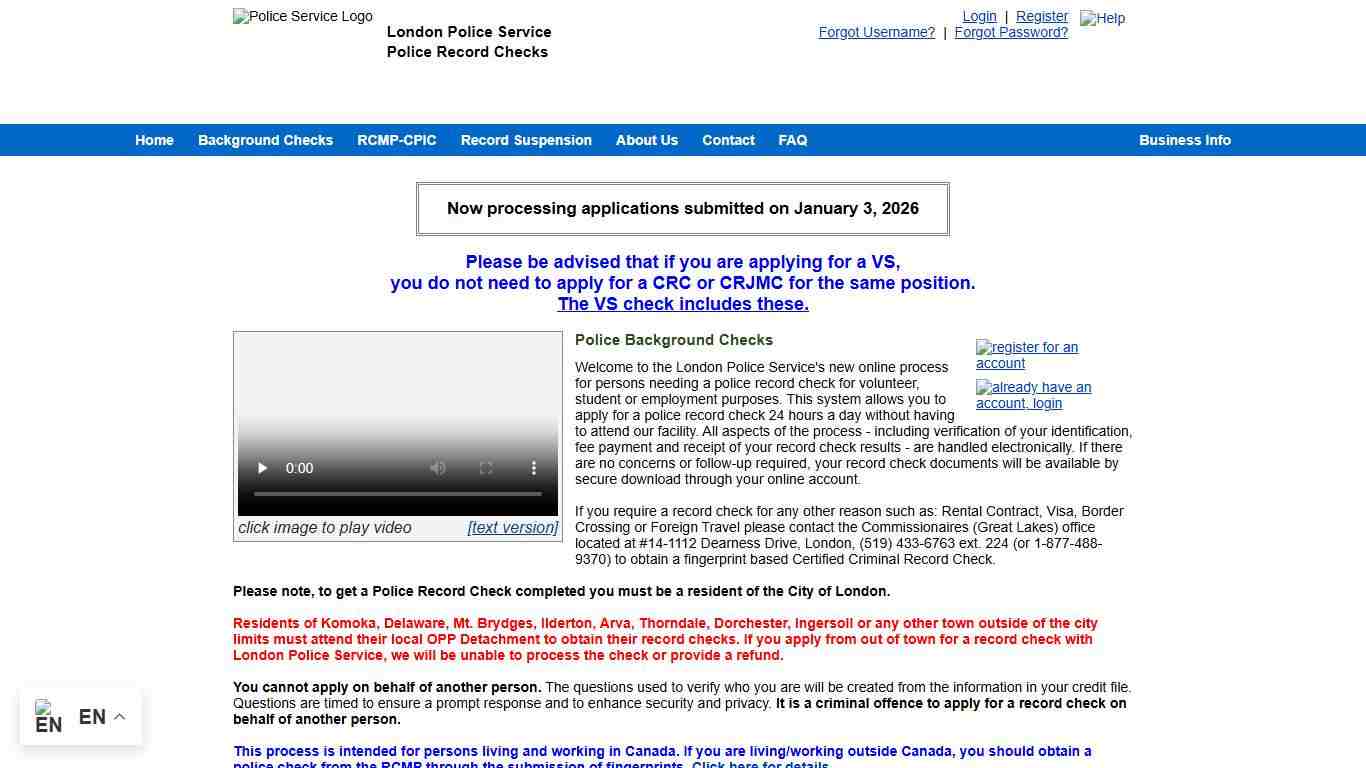 Police Record Checks :: London Police Service :: Consumer :: Home